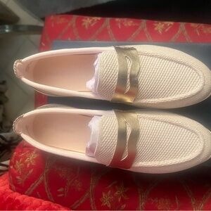 Cole Haan pink, cream, gold loafers size 10.  New, never worn, lightweight